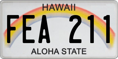 HI license plate FEA211