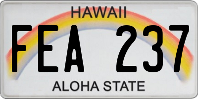 HI license plate FEA237