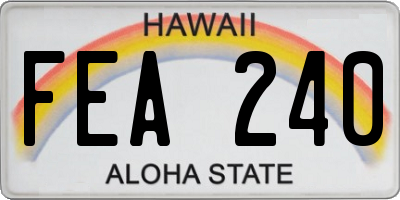 HI license plate FEA240