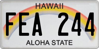 HI license plate FEA244