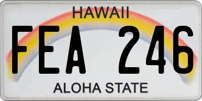 HI license plate FEA246