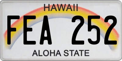 HI license plate FEA252