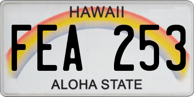 HI license plate FEA253