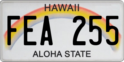 HI license plate FEA255