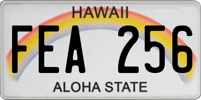 HI license plate FEA256