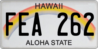 HI license plate FEA262