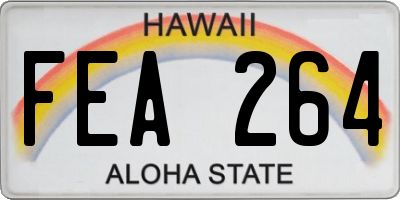 HI license plate FEA264