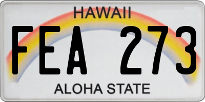 HI license plate FEA273