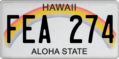 HI license plate FEA274