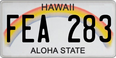 HI license plate FEA283