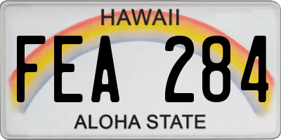 HI license plate FEA284