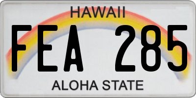 HI license plate FEA285