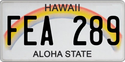 HI license plate FEA289