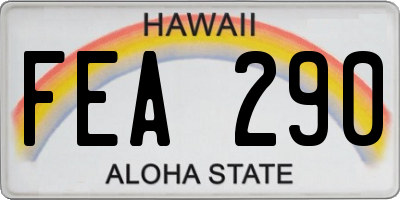 HI license plate FEA290