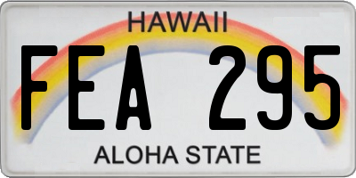 HI license plate FEA295