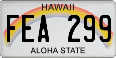 HI license plate FEA299