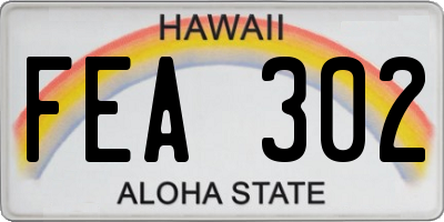 HI license plate FEA302