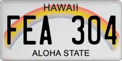 HI license plate FEA304