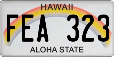 HI license plate FEA323