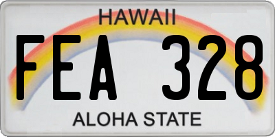 HI license plate FEA328