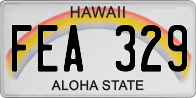 HI license plate FEA329
