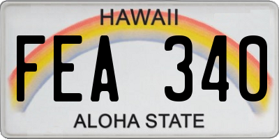 HI license plate FEA340