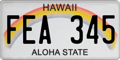 HI license plate FEA345