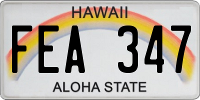 HI license plate FEA347