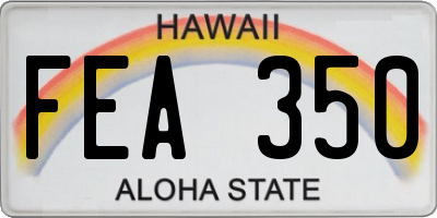 HI license plate FEA350