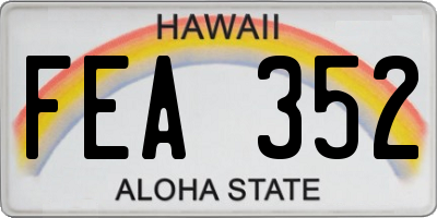 HI license plate FEA352