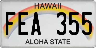 HI license plate FEA355