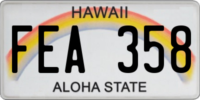 HI license plate FEA358