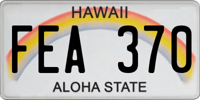 HI license plate FEA370