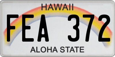 HI license plate FEA372
