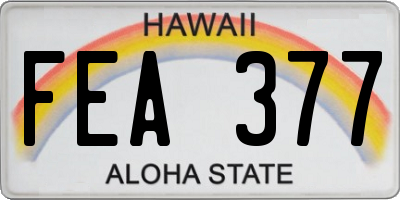 HI license plate FEA377