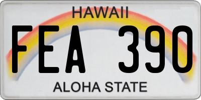 HI license plate FEA390