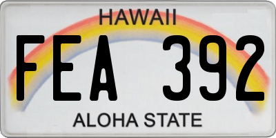 HI license plate FEA392