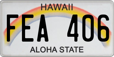 HI license plate FEA406