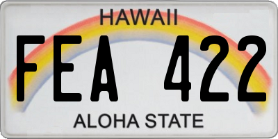 HI license plate FEA422