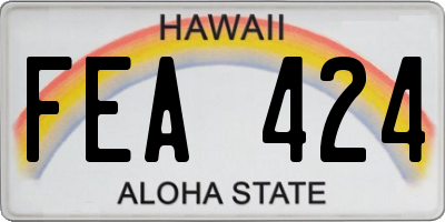 HI license plate FEA424