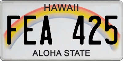 HI license plate FEA425
