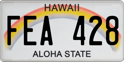HI license plate FEA428