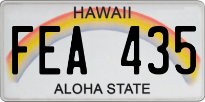 HI license plate FEA435