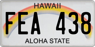 HI license plate FEA438