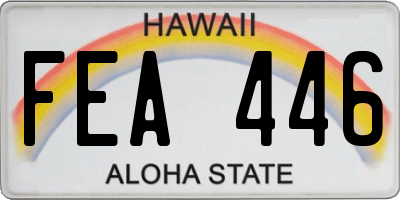 HI license plate FEA446