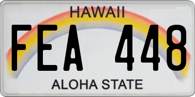 HI license plate FEA448