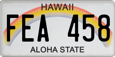 HI license plate FEA458