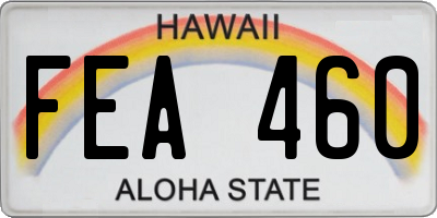 HI license plate FEA460