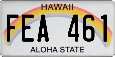 HI license plate FEA461