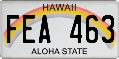 HI license plate FEA463